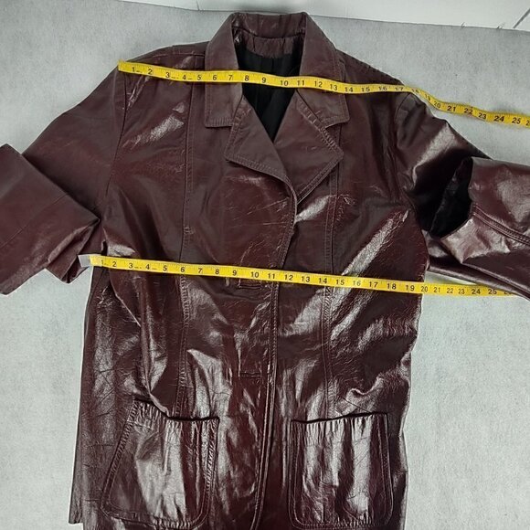 General Leather Women's Two Button Chocolate Leather Coat Jacket Size 24.5 - Picture 7 of 13